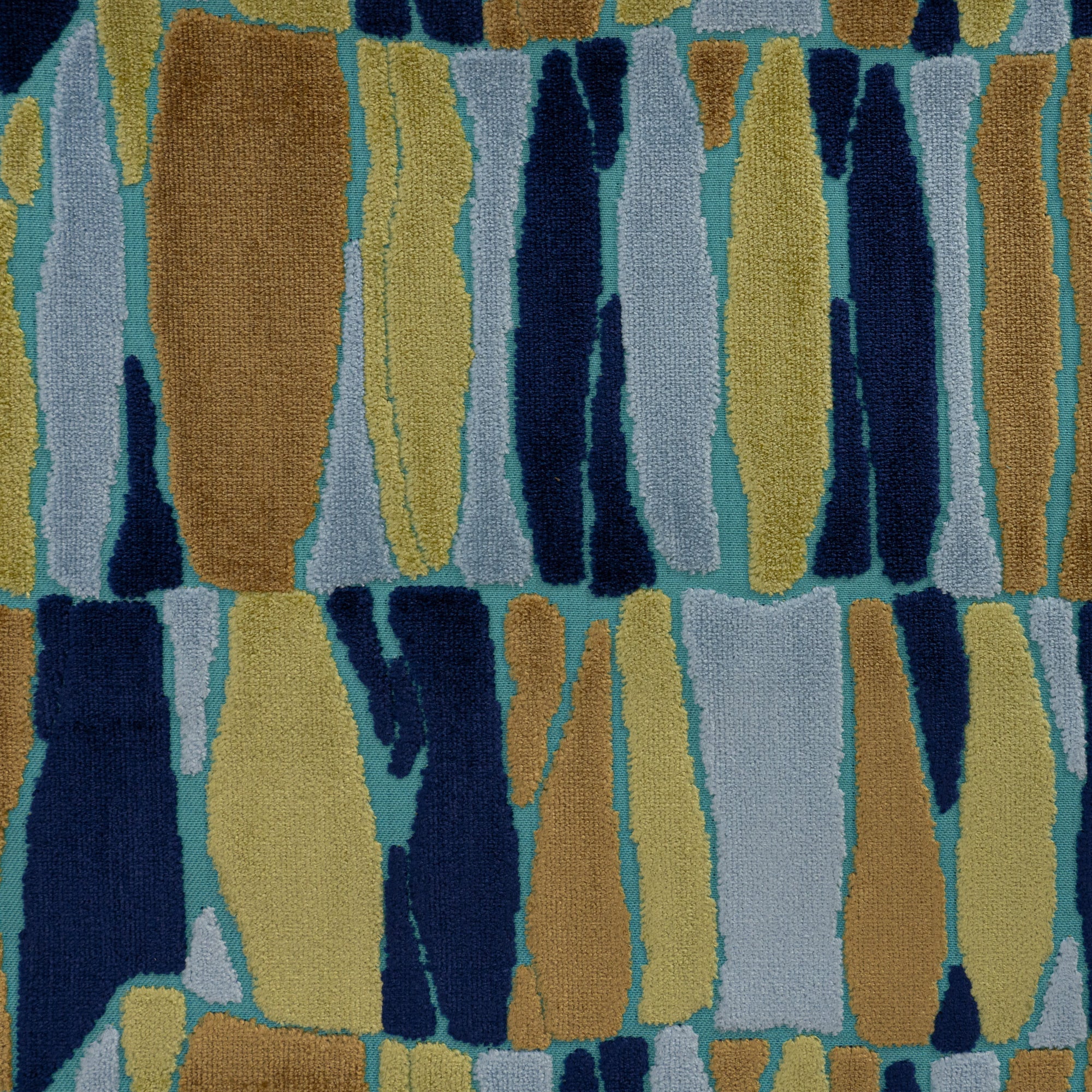 TWIGGY - GEOMETRIC PATTERN CUT VELVET UPHOLSTERY FABRIC BY THE YARD