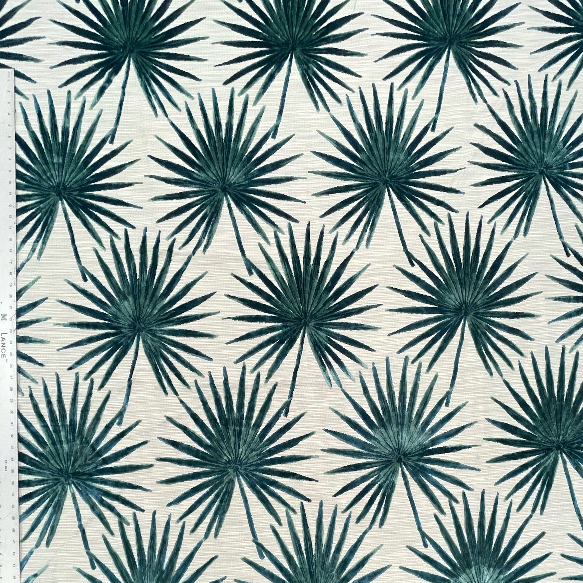 TAHITI - BOTANICAL PALM LEAVES CUT VELVET UPHOLSTERY FABRIC BY THE YARD
