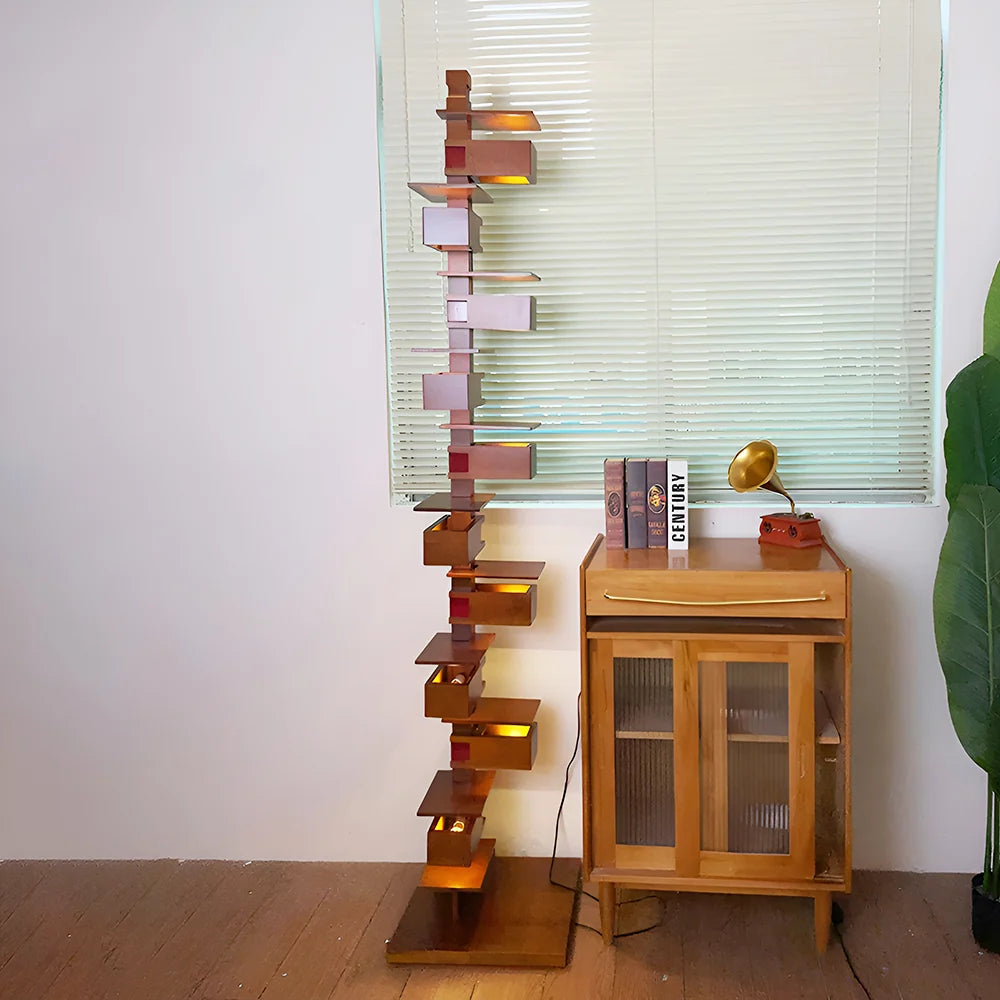 Taliesin Wood Stacked Floor Lamp