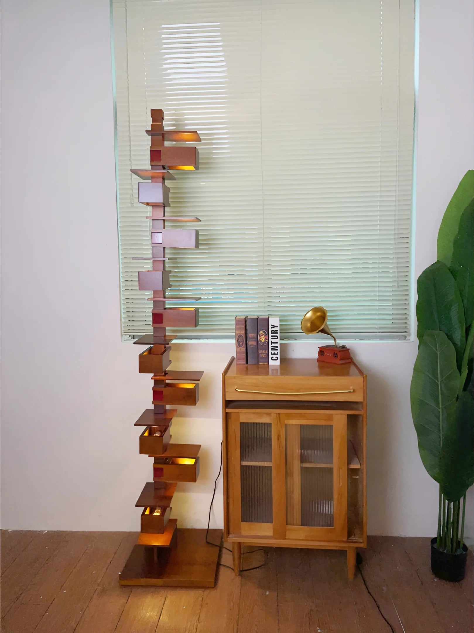 Taliesin Wood Stacked Floor Lamp