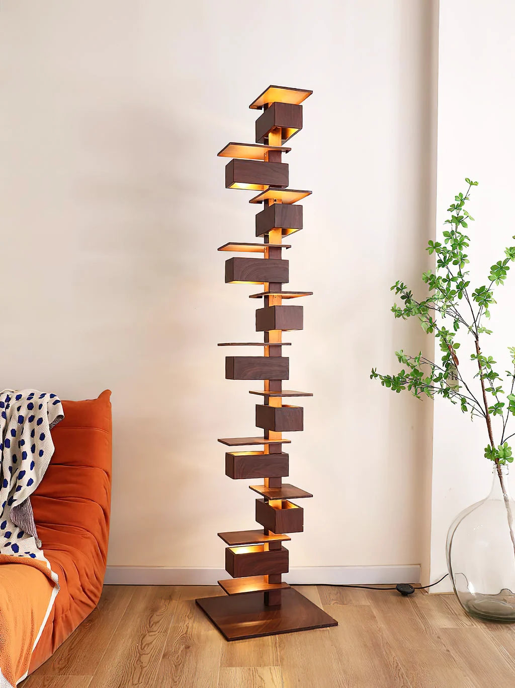 Taliesin Wood Stacked Floor Lamp