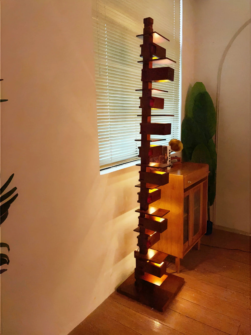 Taliesin Wood Stacked Floor Lamp