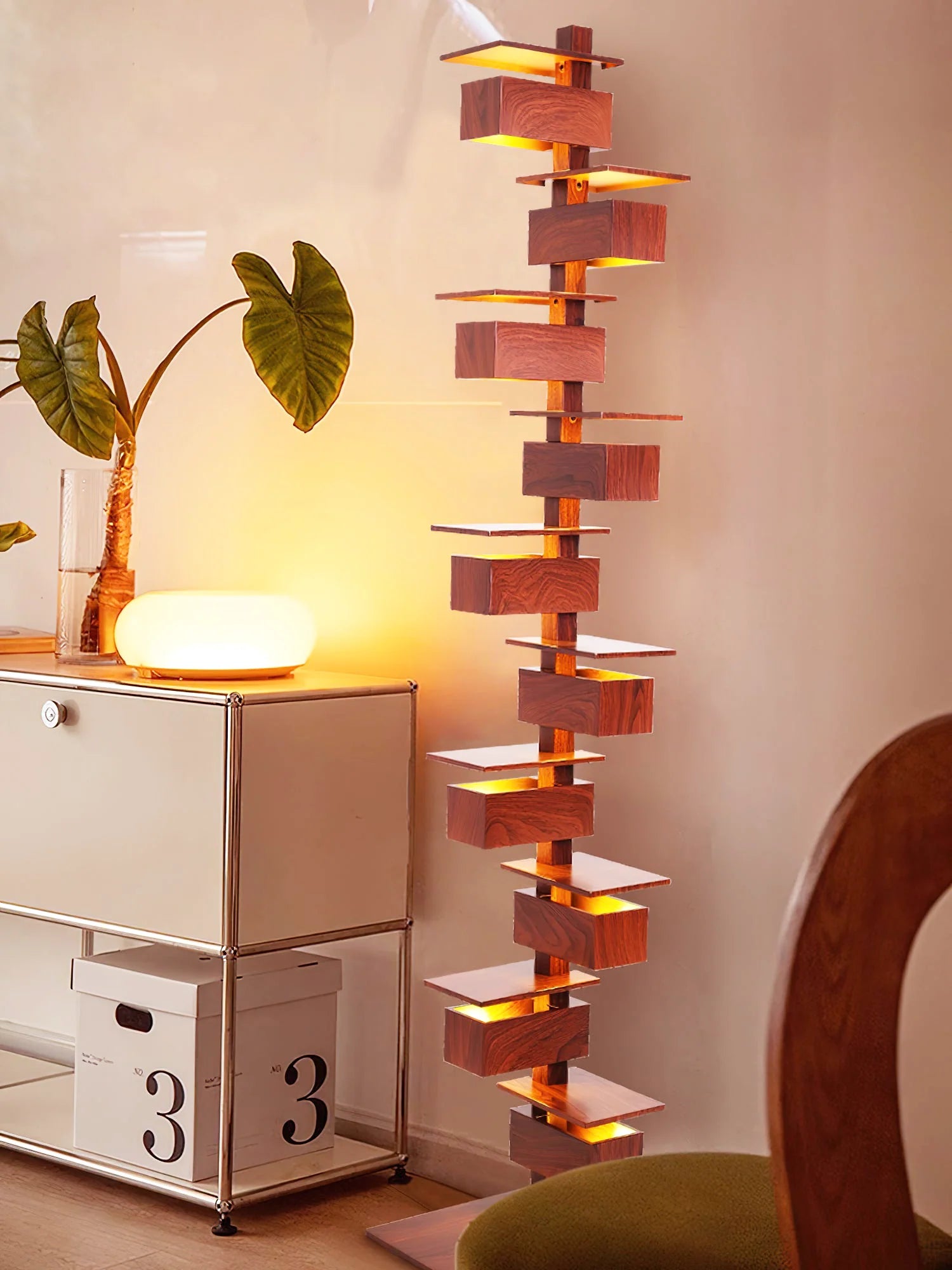 Taliesin Wood Stacked Floor Lamp