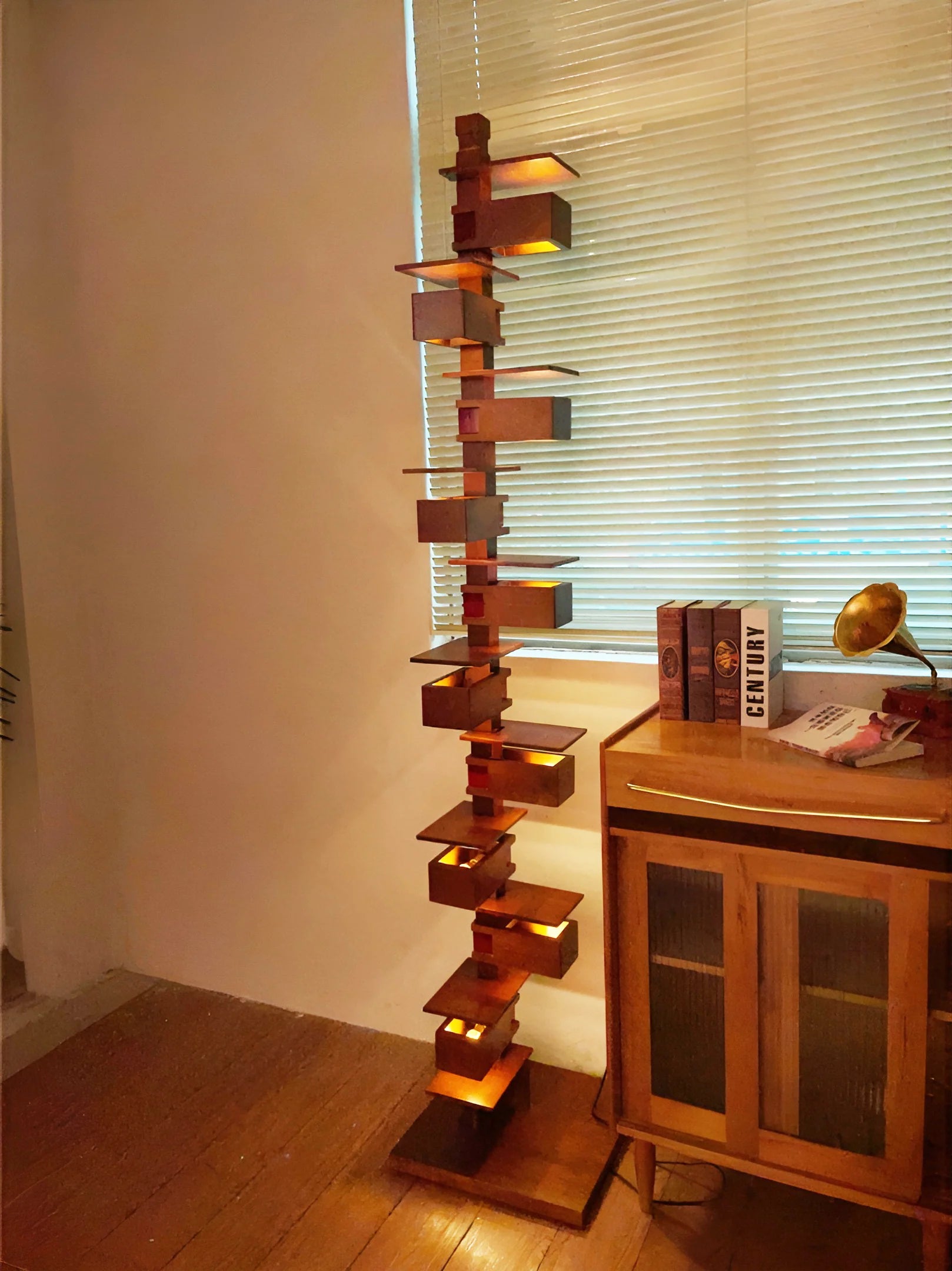 Taliesin Wood Stacked Floor Lamp