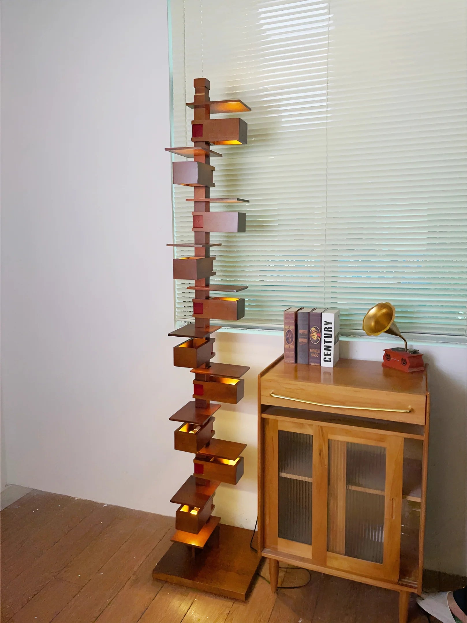 Taliesin Wood Stacked Floor Lamp