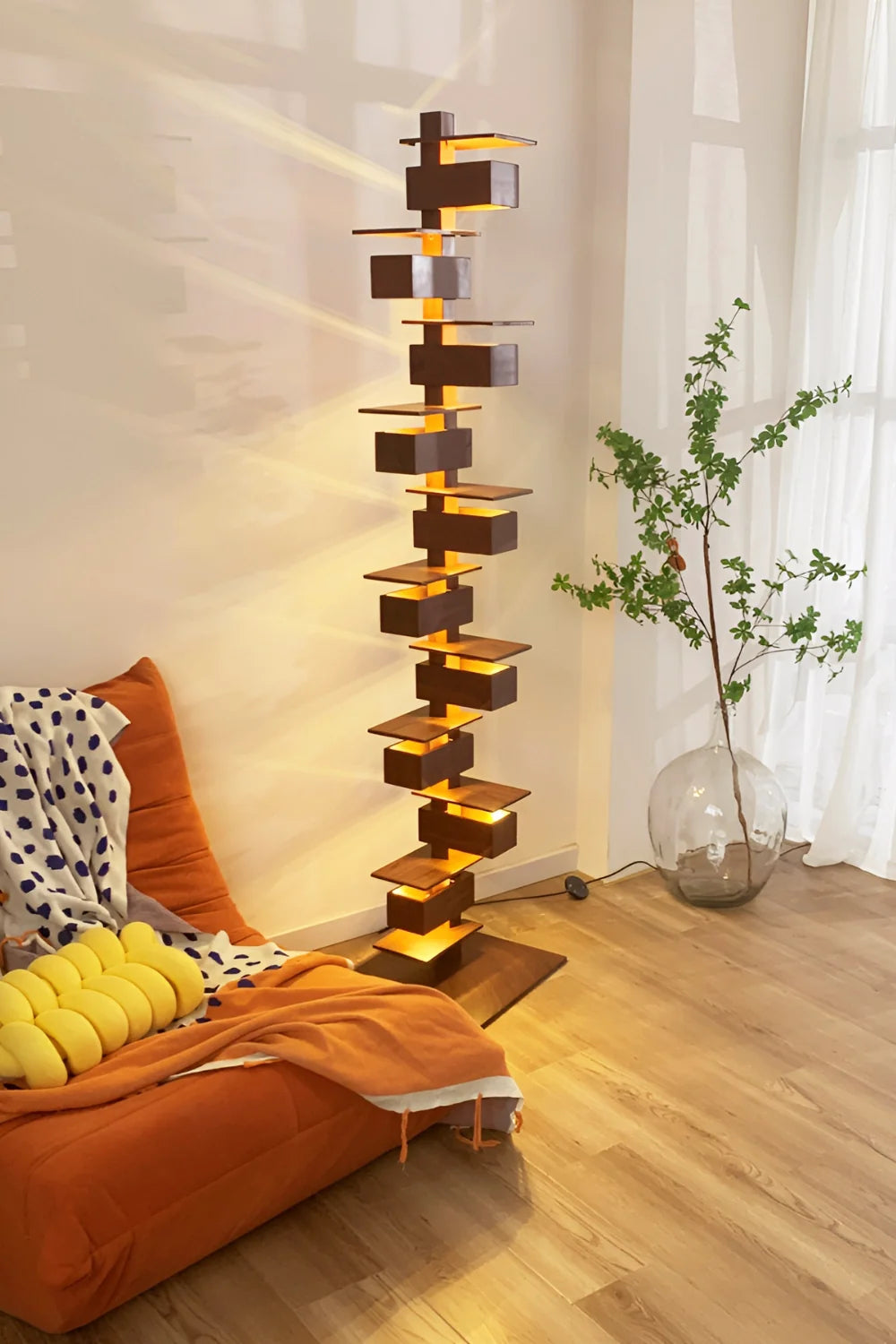 Taliesin Wood Stacked Floor Lamp