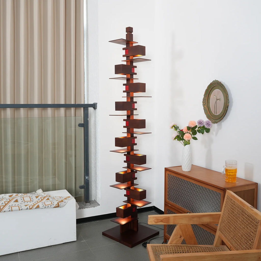 Taliesin Wood Stacked Floor Lamp