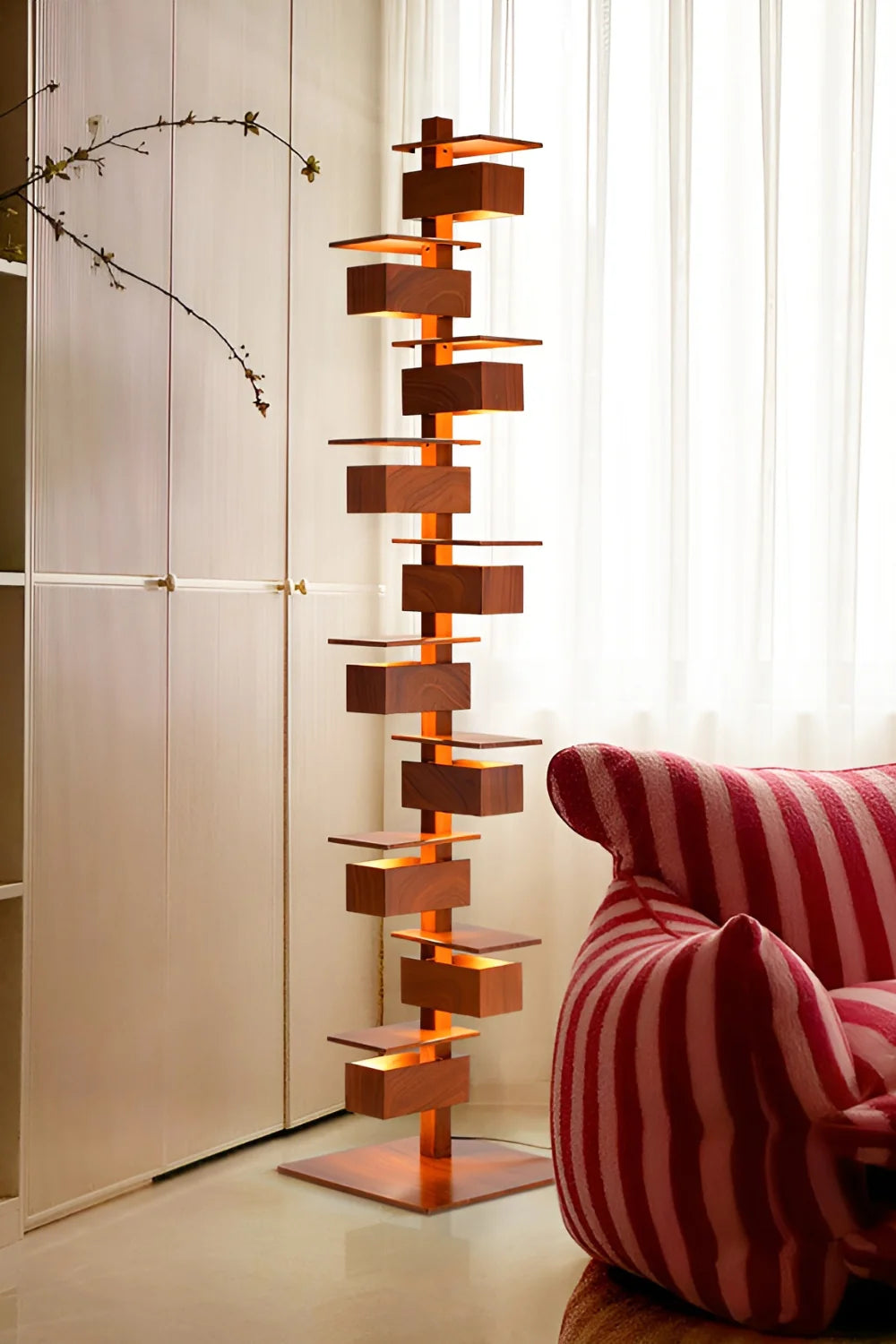 Taliesin Wood Stacked Floor Lamp