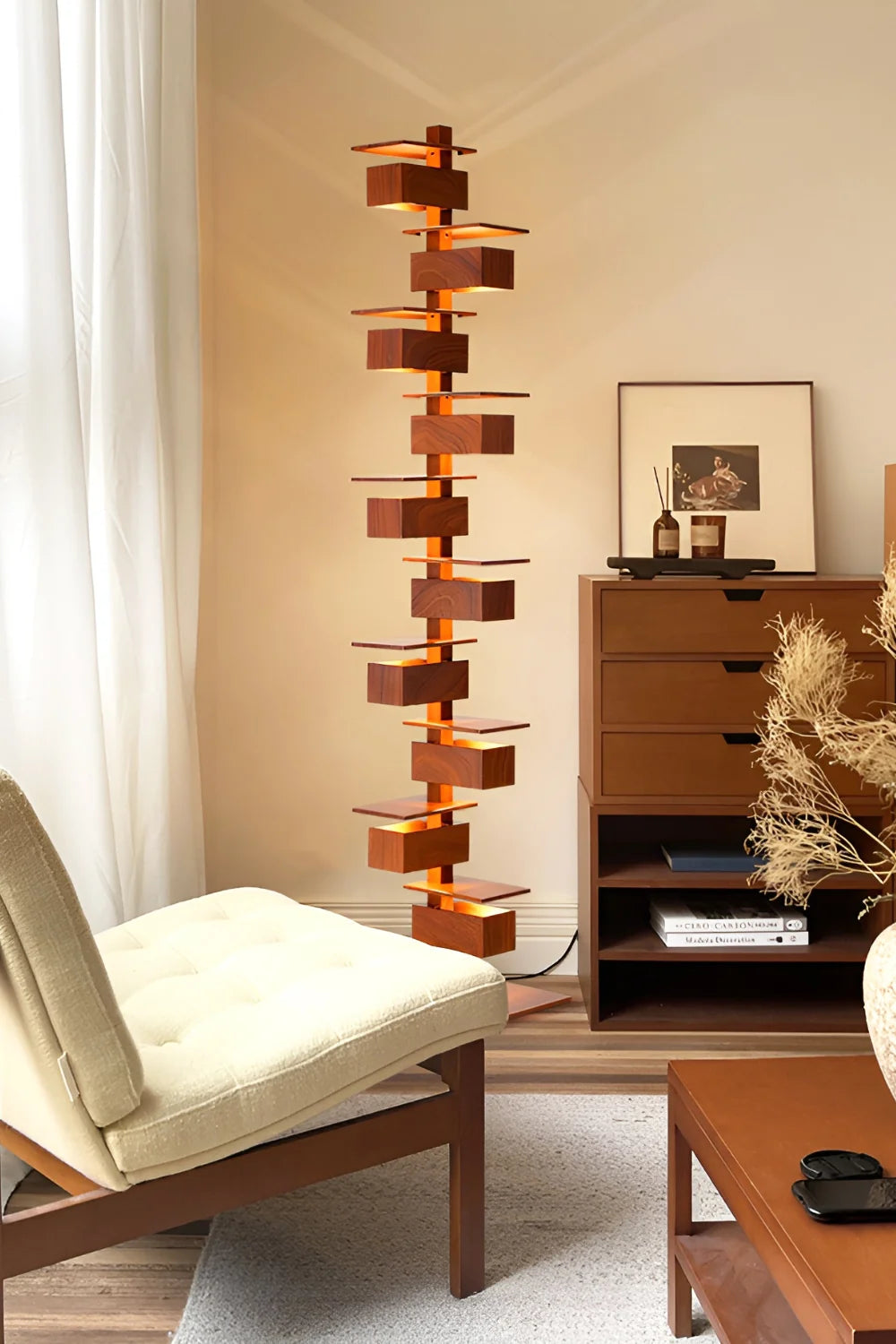 Taliesin Wood Stacked Floor Lamp