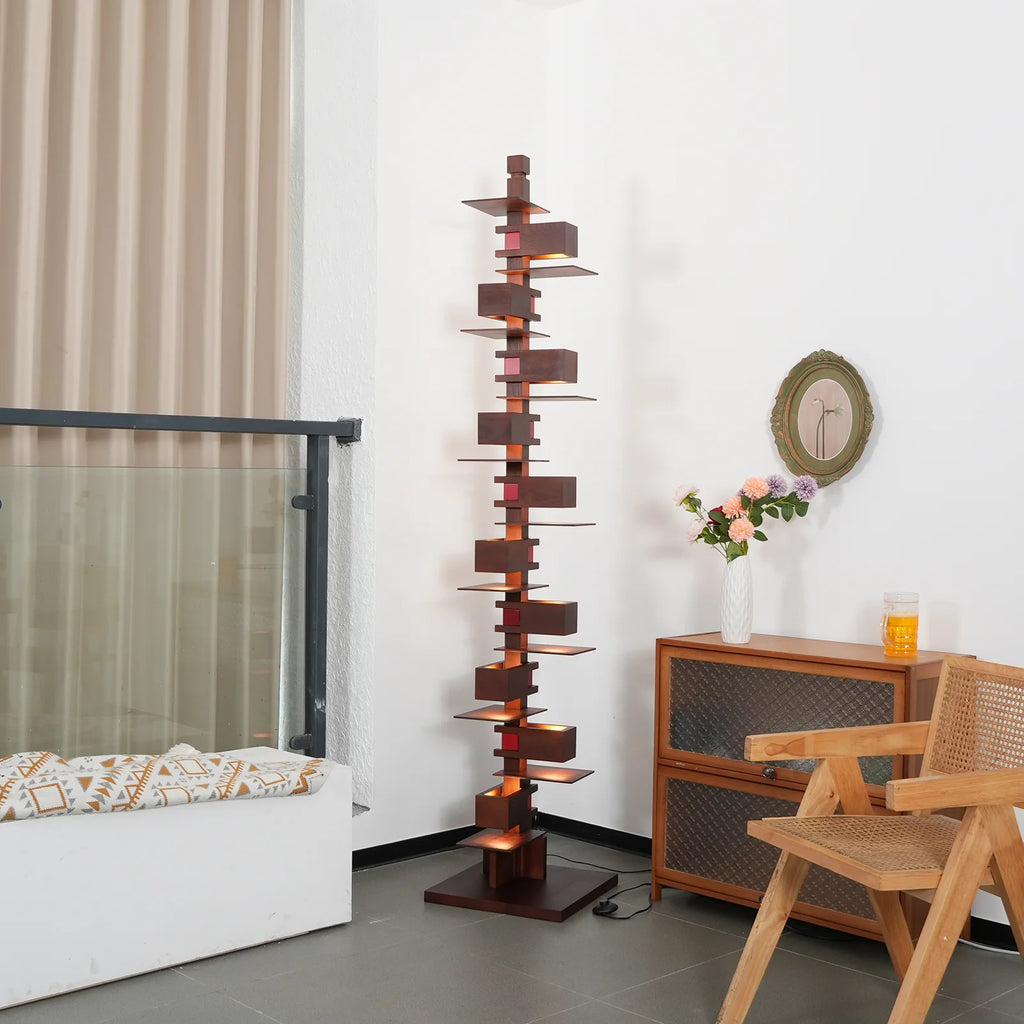 Taliesin Wood Stacked Floor Lamp
