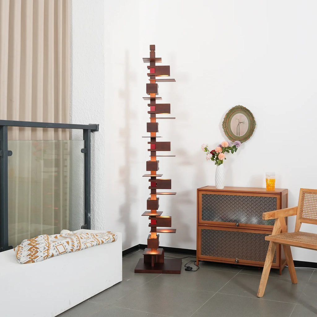 Taliesin Wood Stacked Floor Lamp