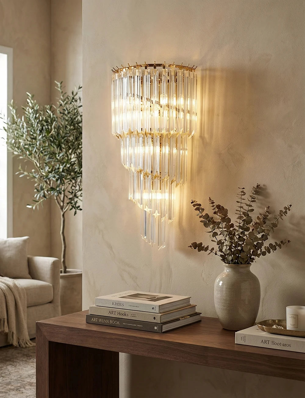 Tapered Alana Crystal Wall Lamp