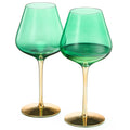 Deco Stemmed Wine Glassware, Set of 2