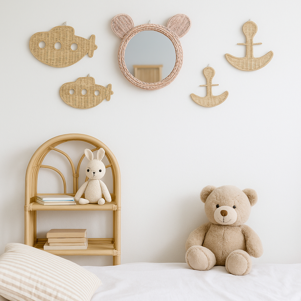 Natural Rattan Anchor Wall Decor