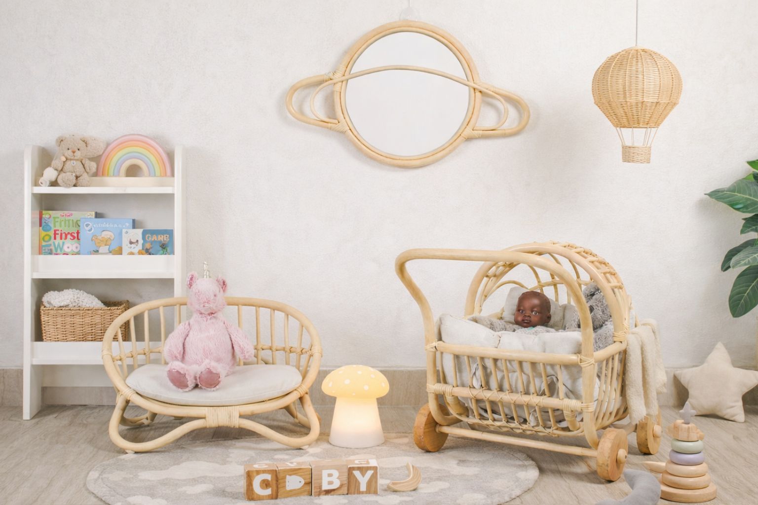 Petite Reverie Rattan Doll Couch