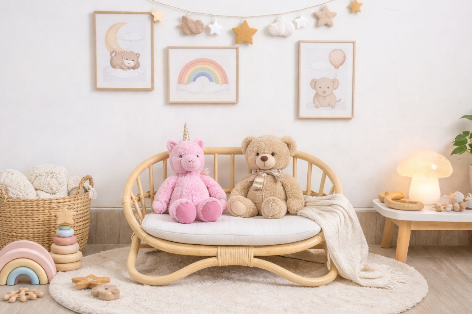 Petite Reverie Rattan Doll Couch