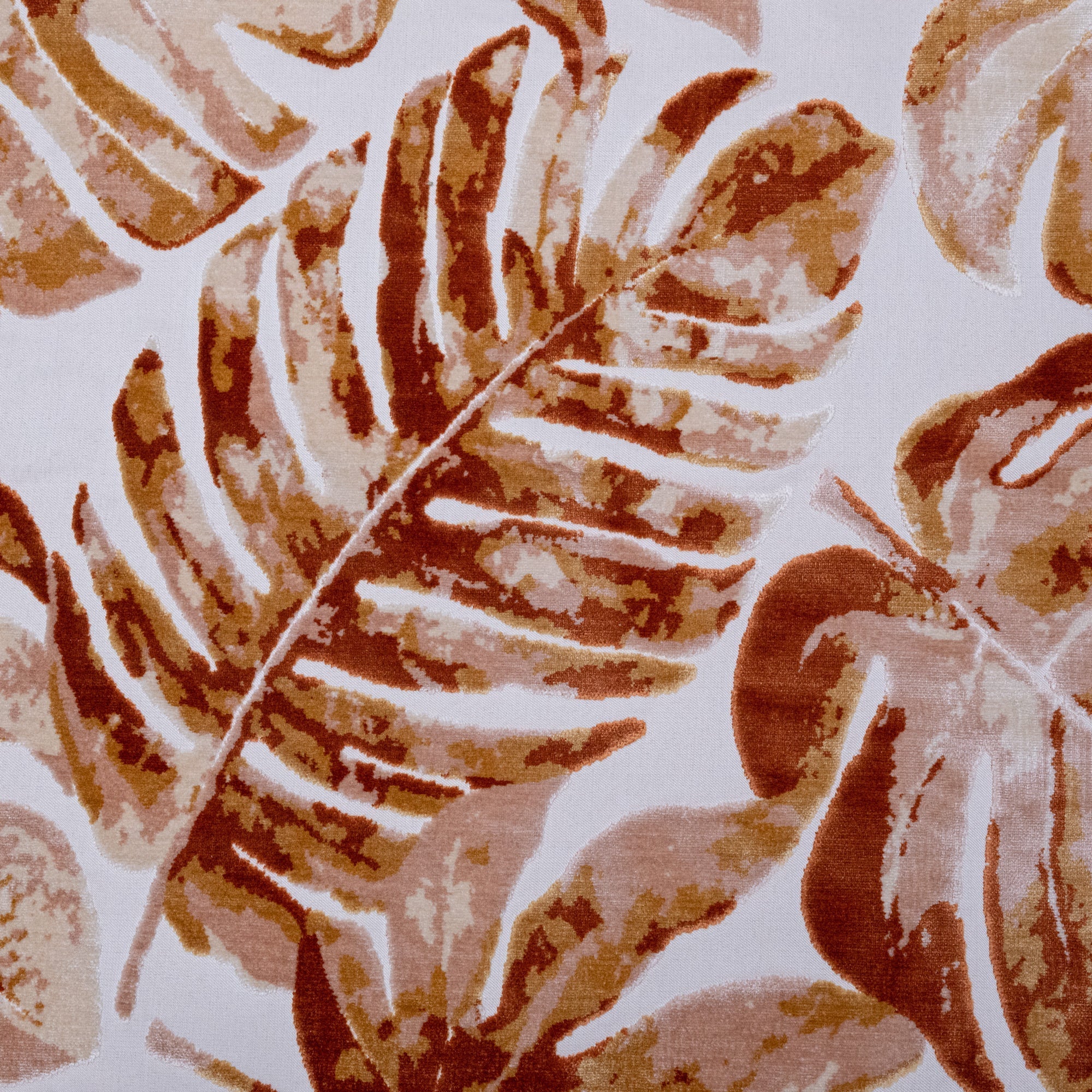 TIKA - MODERN TROPICAL PATTERN CUT VELVET UPHOLSTERY FABRIC BY THE YARD
