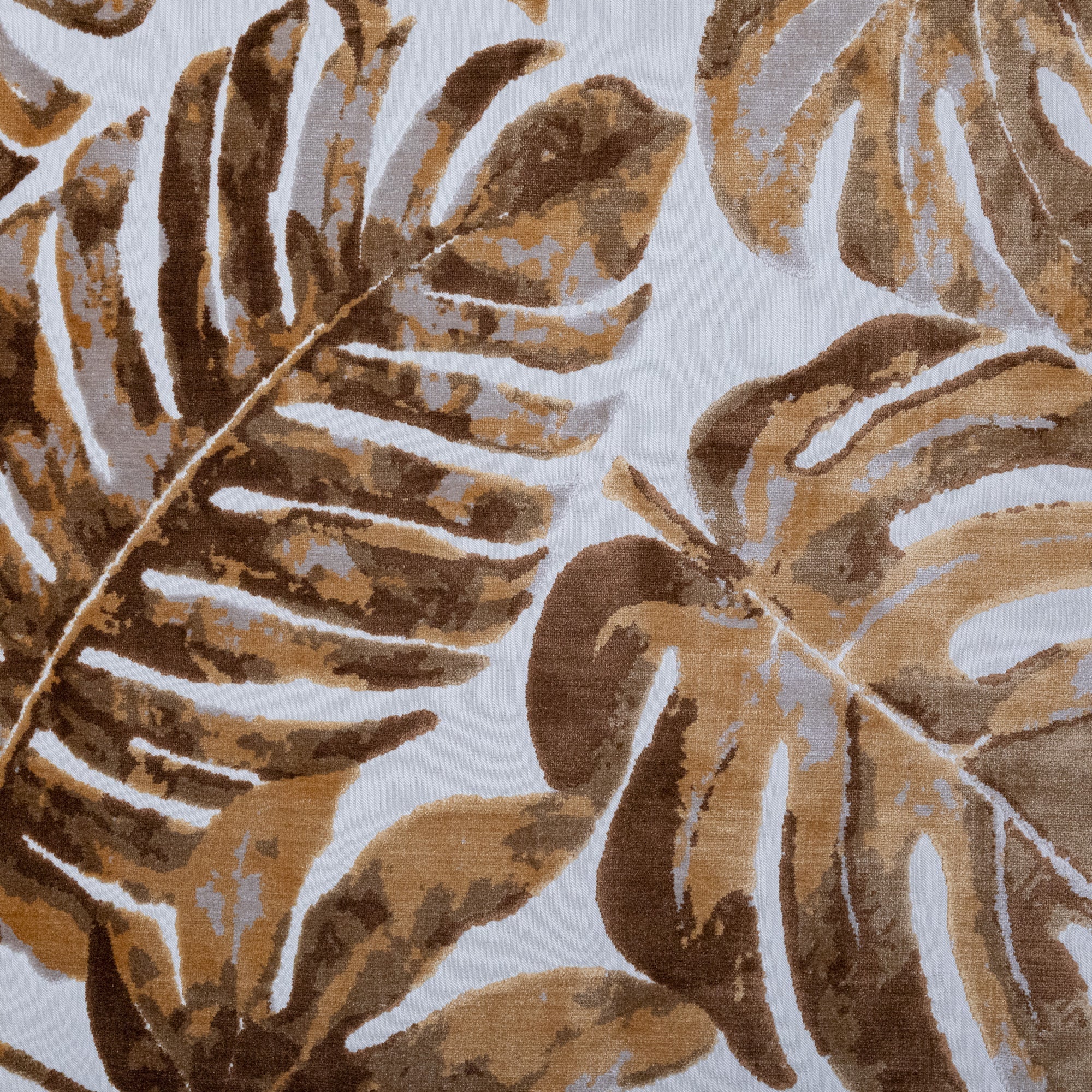 TIKA - MODERN TROPICAL PATTERN CUT VELVET UPHOLSTERY FABRIC BY THE YARD