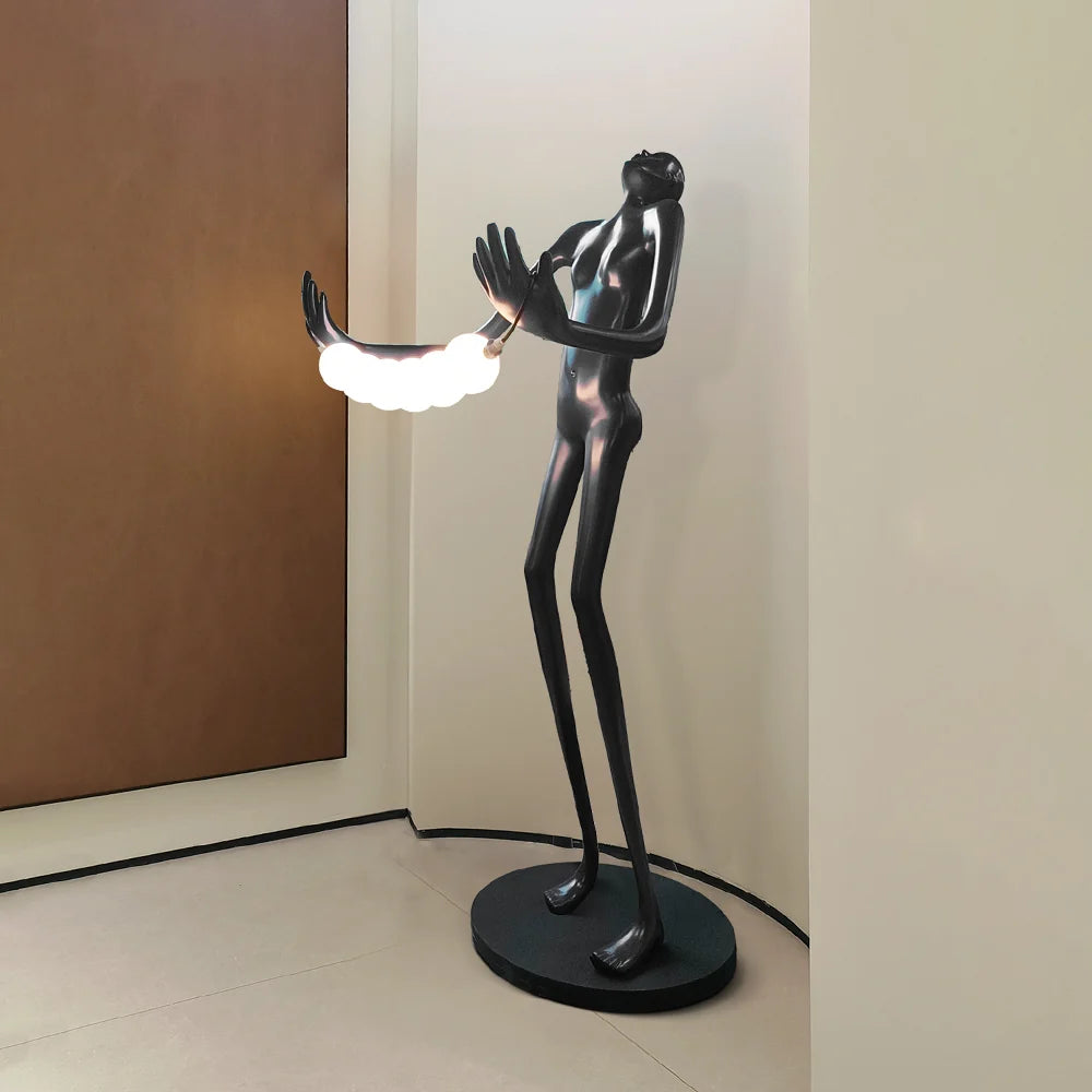 Tilt Head Human Sculpture Floor Lamp