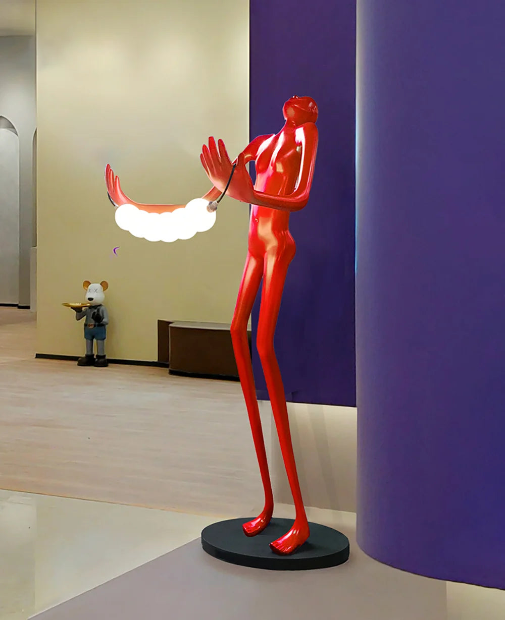 Tilt Head Human Sculpture Floor Lamp