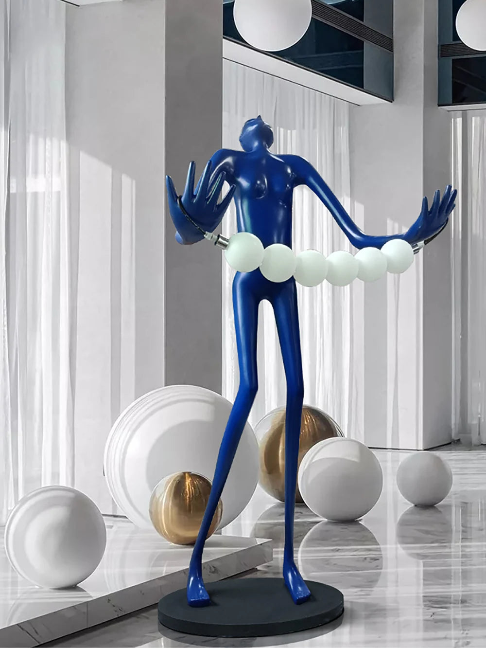 Tilt Head Human Sculpture Floor Lamp