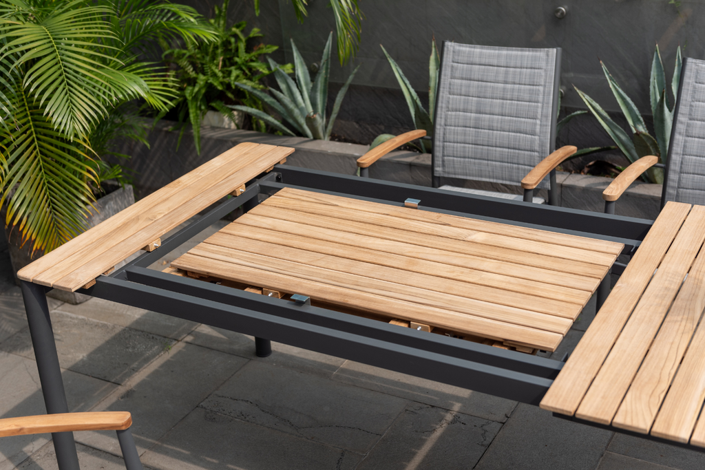 Topaz Extendable Teak Outdoor Dining Table — 89–130 in.