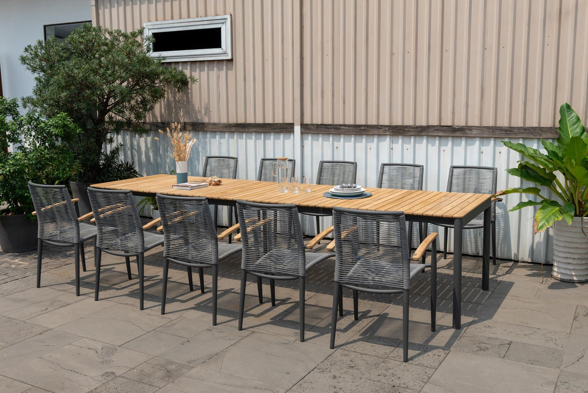 Topaz Extendable Teak Outdoor Dining Table — 89–130 in.