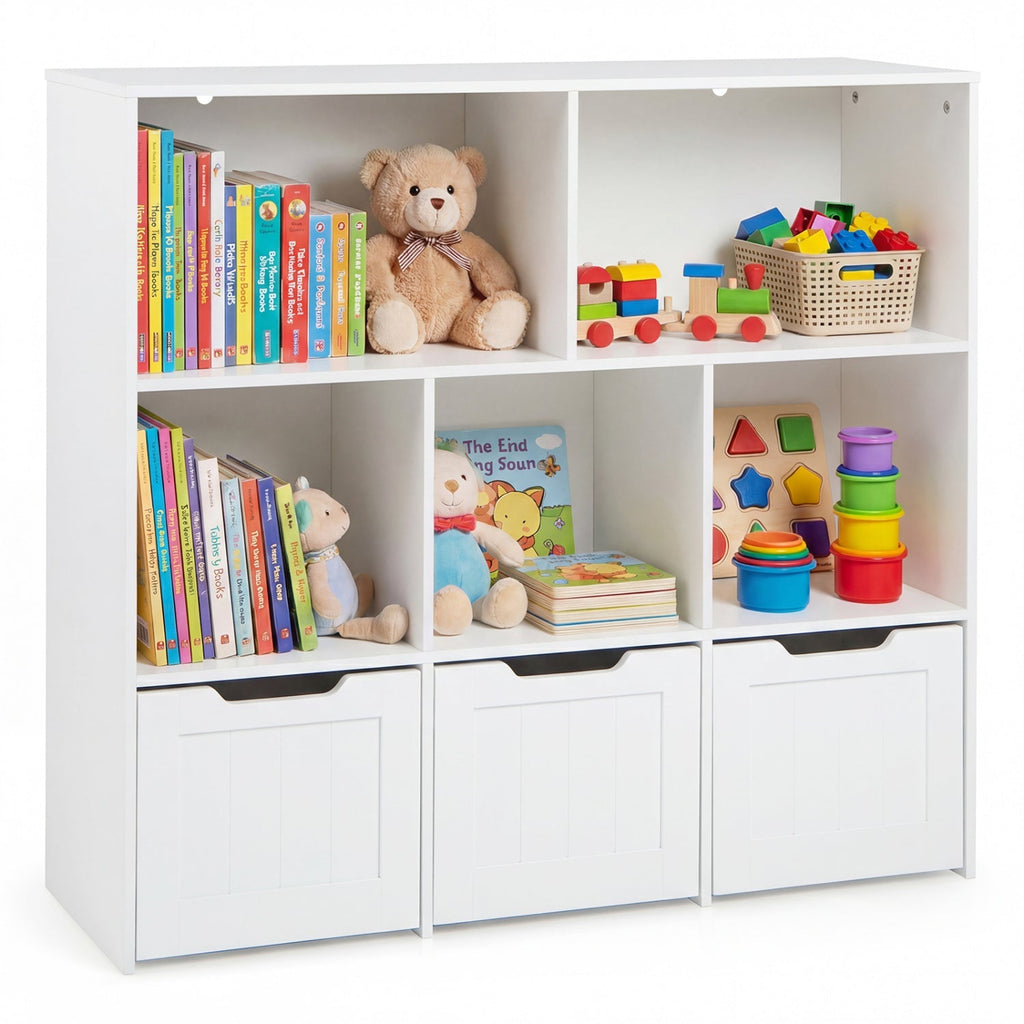 Kids Storage Organizer with 3 Drawers and 5 Cubbies