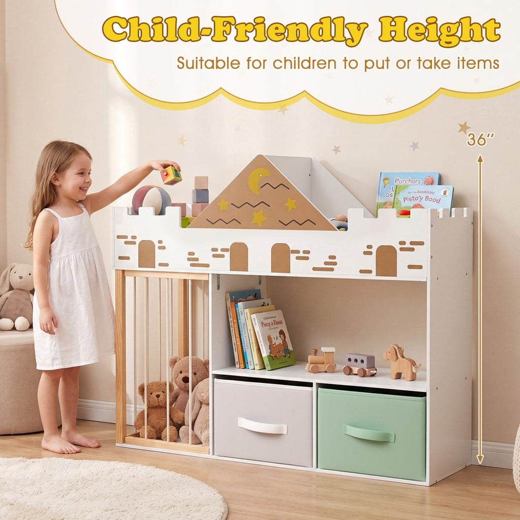 Kids Toy Storage Organizer with Stuffed Animal Holder