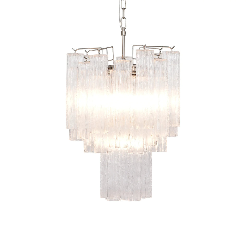 Transparent Murano Glass Tube Chandelier