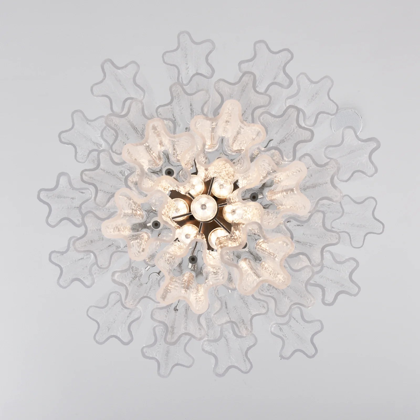 Transparent Murano Glass Tube Chandelier