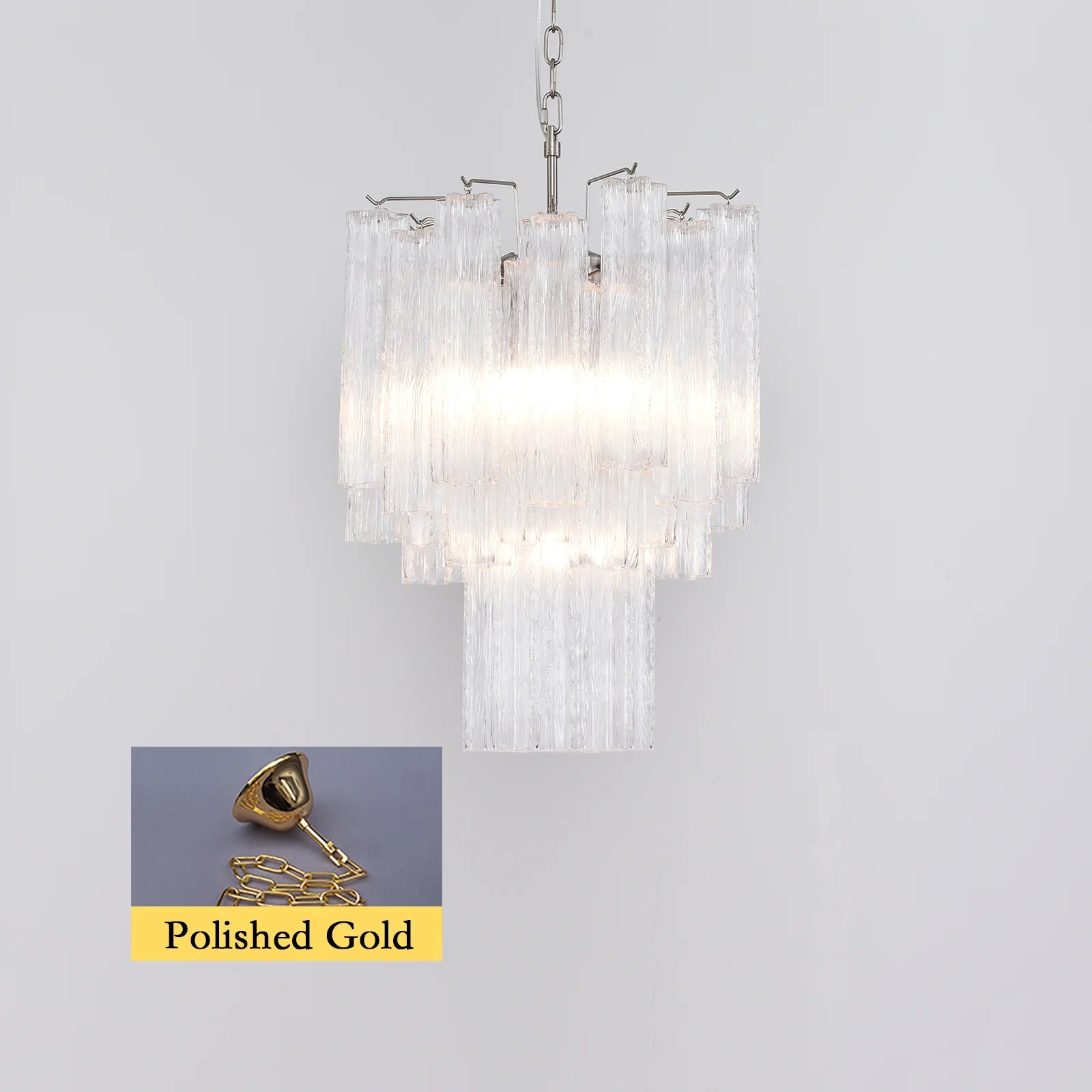 Murano Glass Tube Chandelier — Transparent
