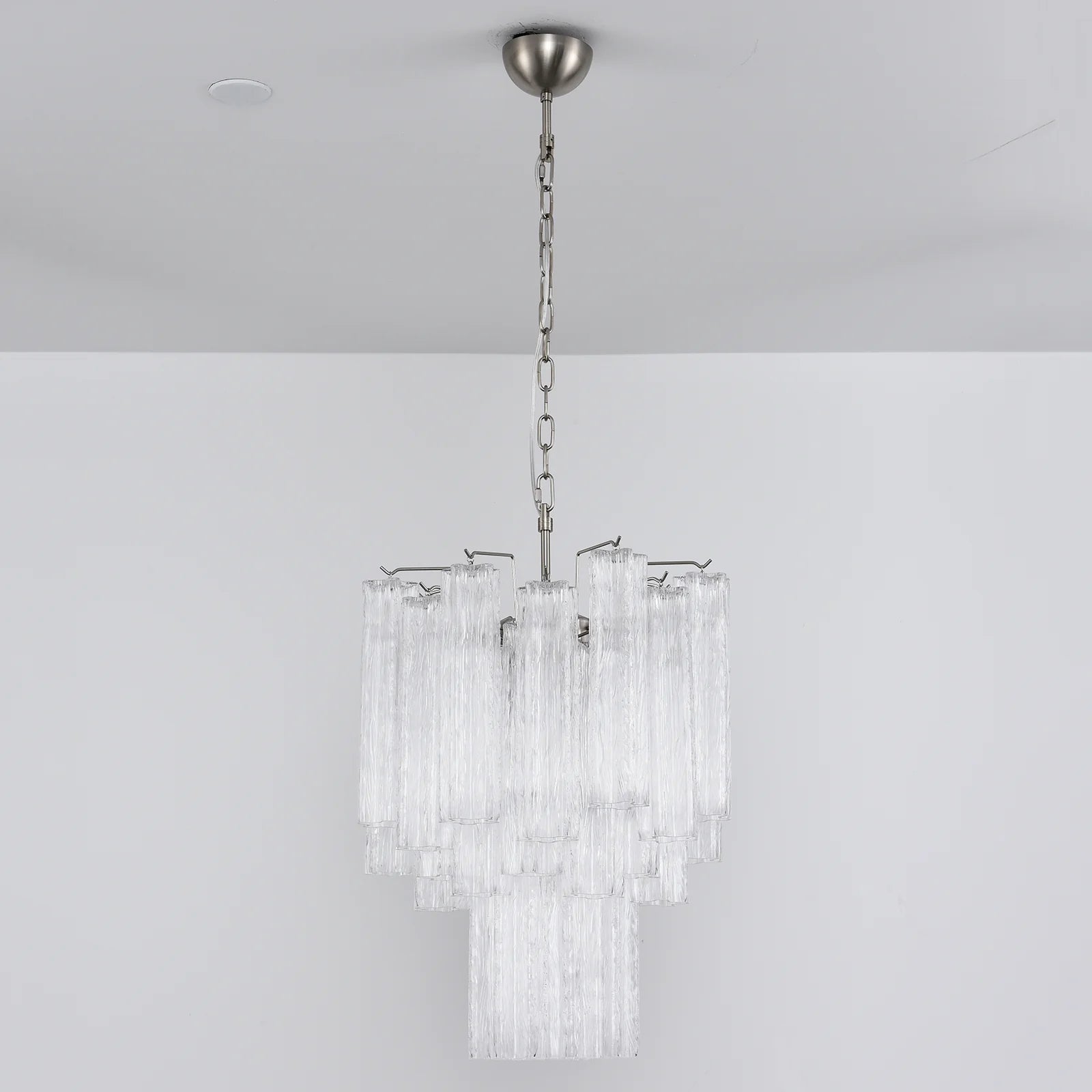 Transparent Murano Glass Tube Chandelier
