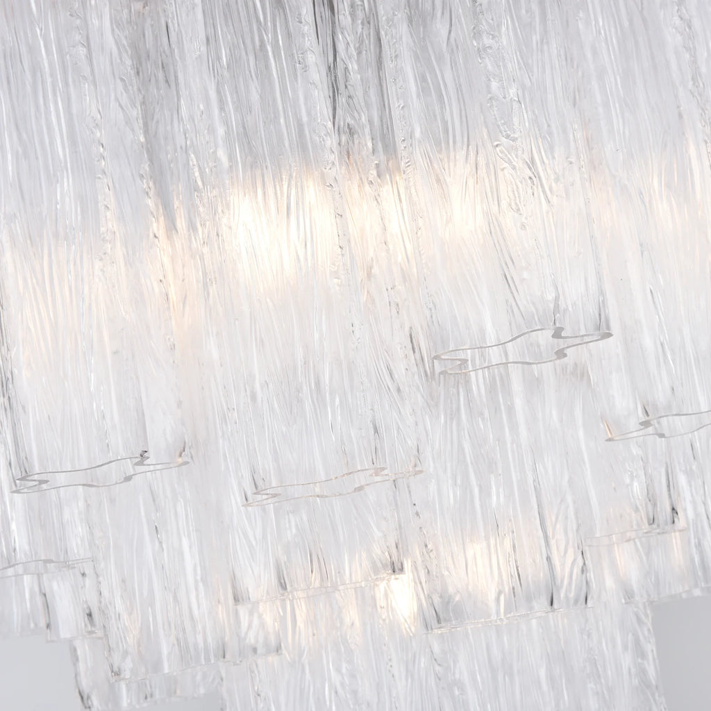 Transparent Murano Glass Tube Chandelier