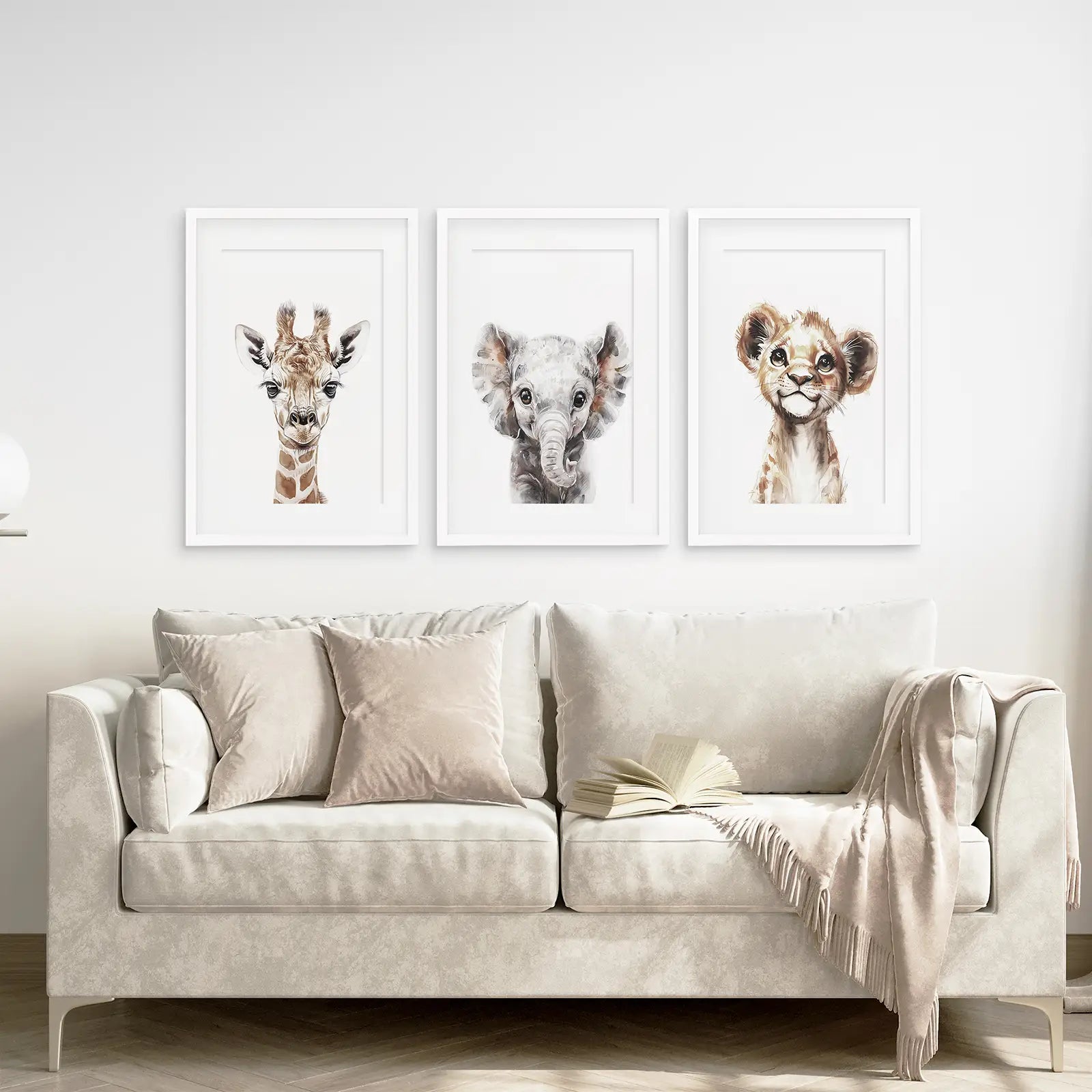 Watercolor Jungle Nursery Wall Art Set