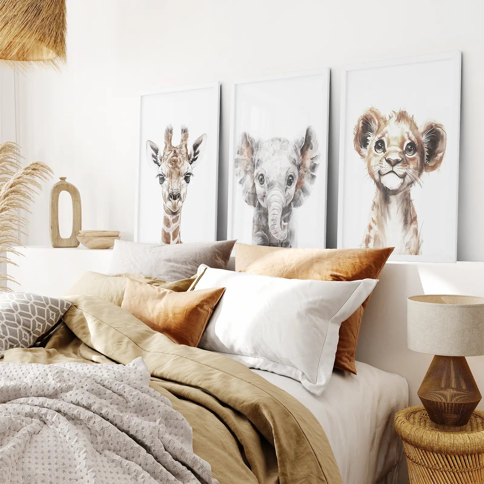 Watercolor Jungle Nursery Wall Art Set