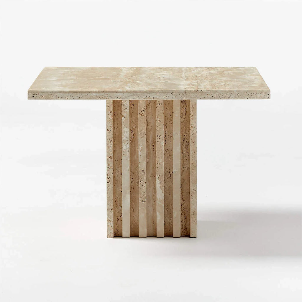 Troia Light Solid Travertine Coffee Table Special Design Honed (W)13" (L)21" (H)16"