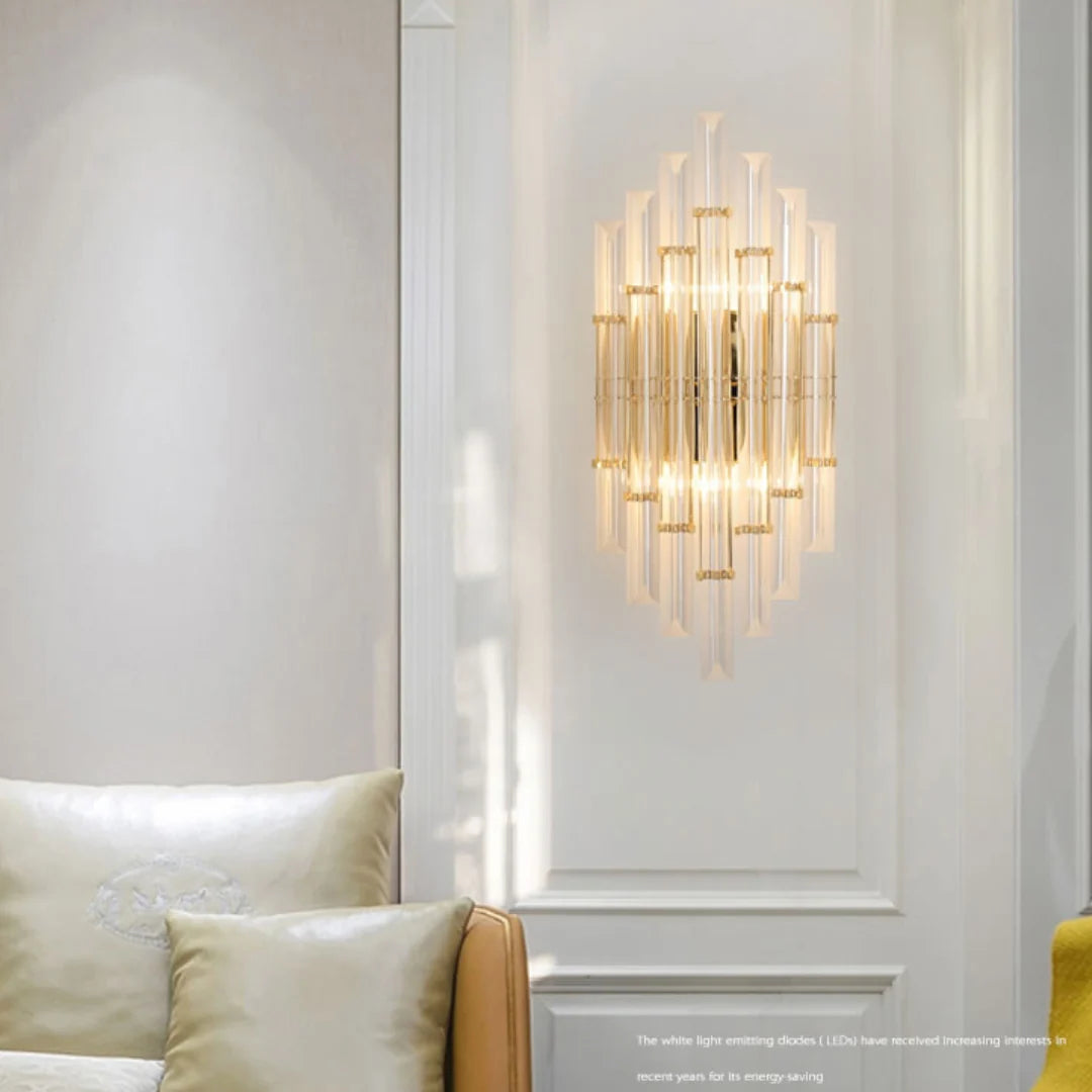 Tube Clear Crystal Wall Light