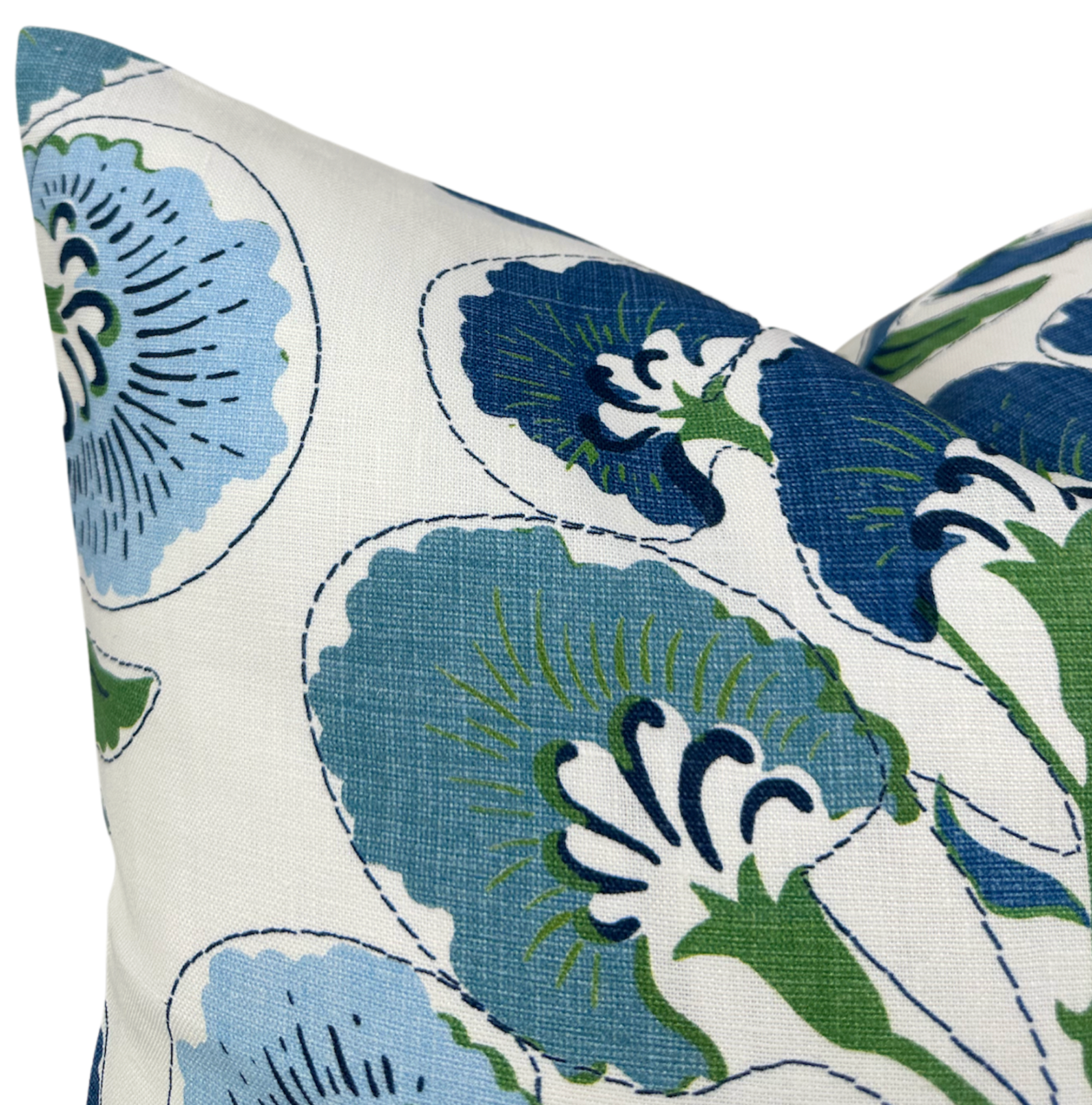 Tybee Tree Pillow Cover in Blue + Green, Thibaut Pillows