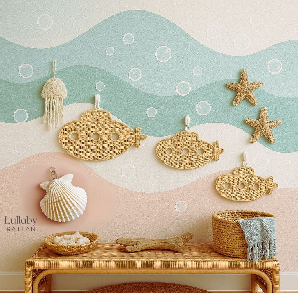 Natural Rattan Submarine Wall Decor