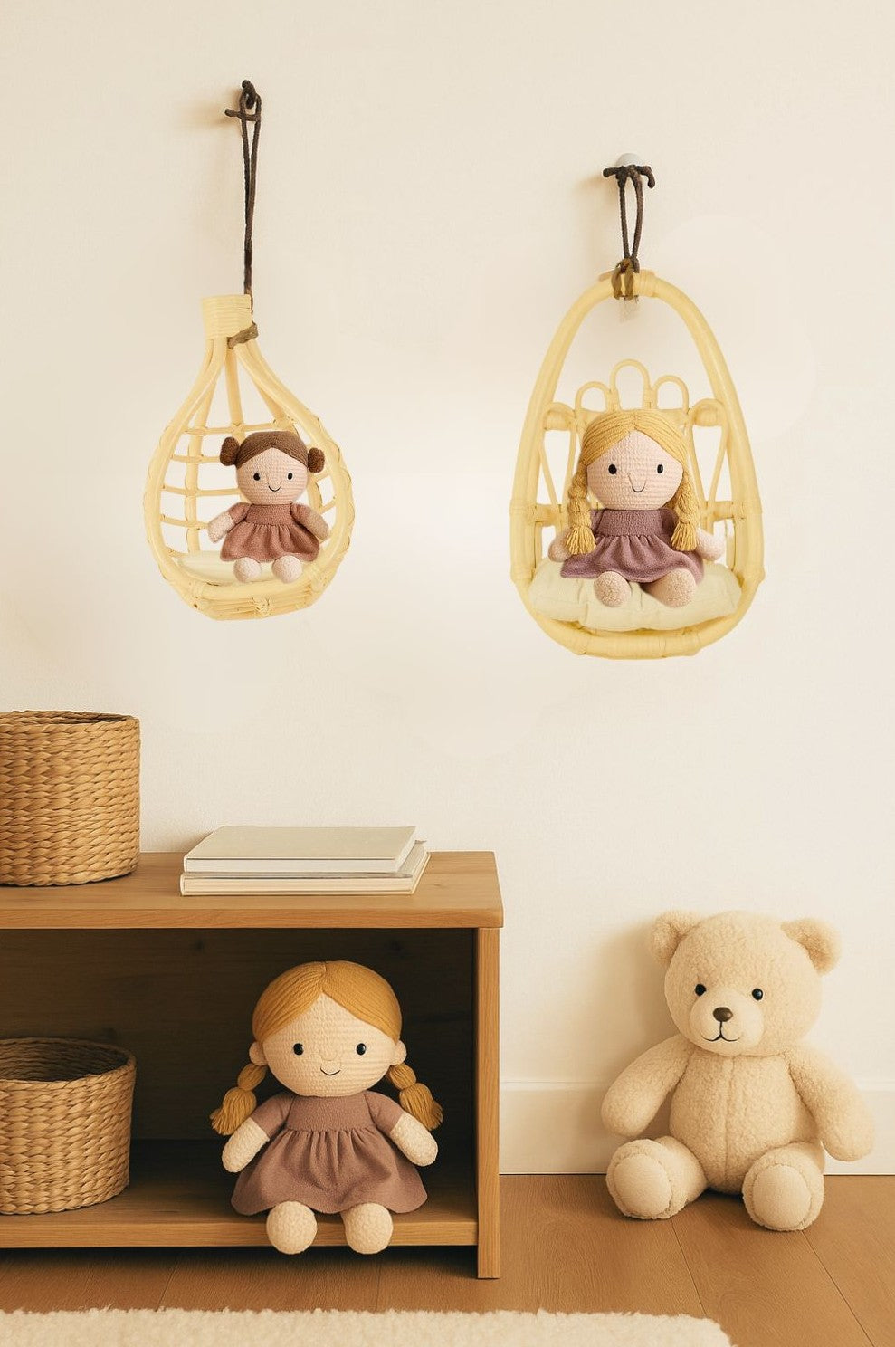 Rattan Nursery Wall Basket