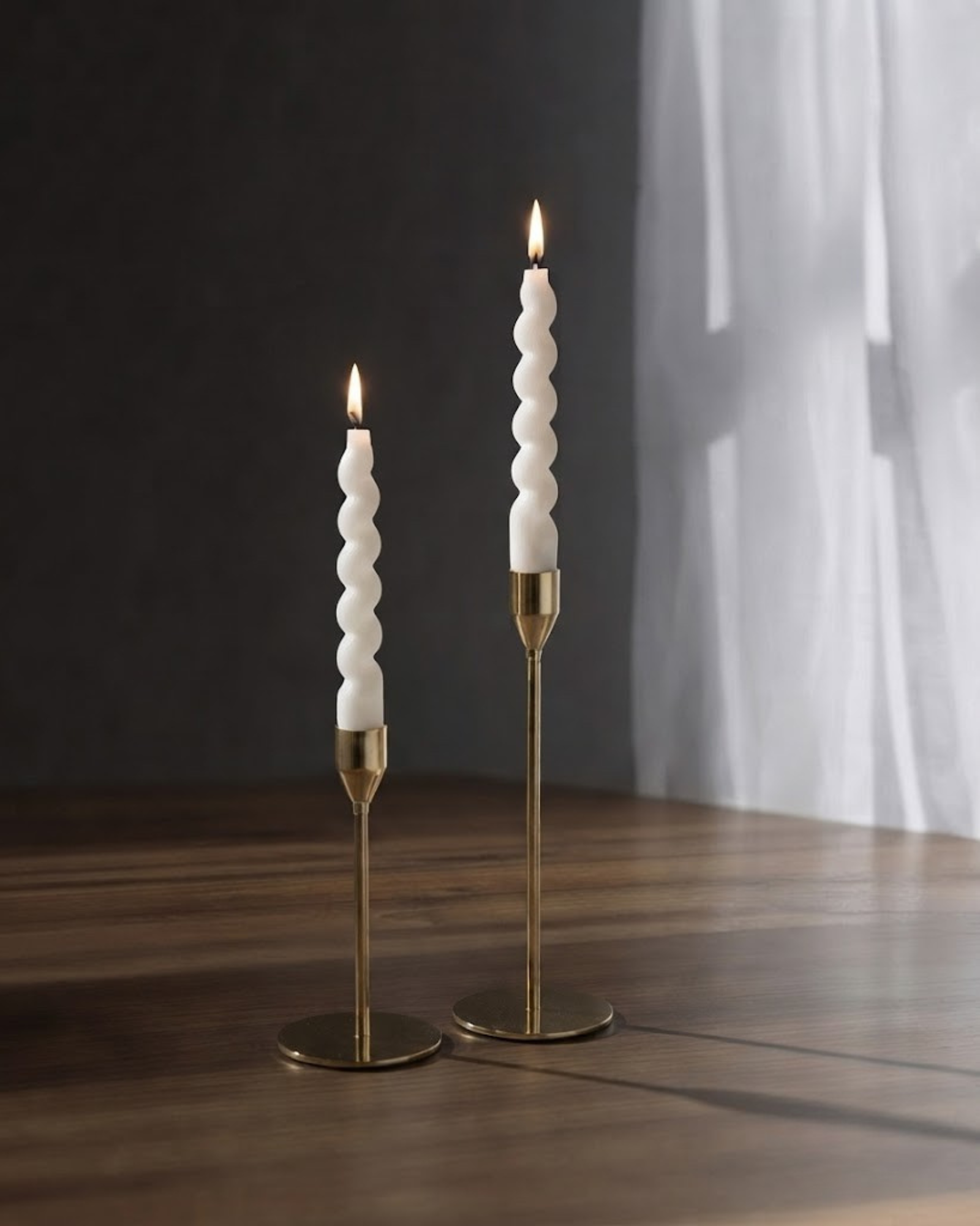 Swirl Taper Candles — Set of 2