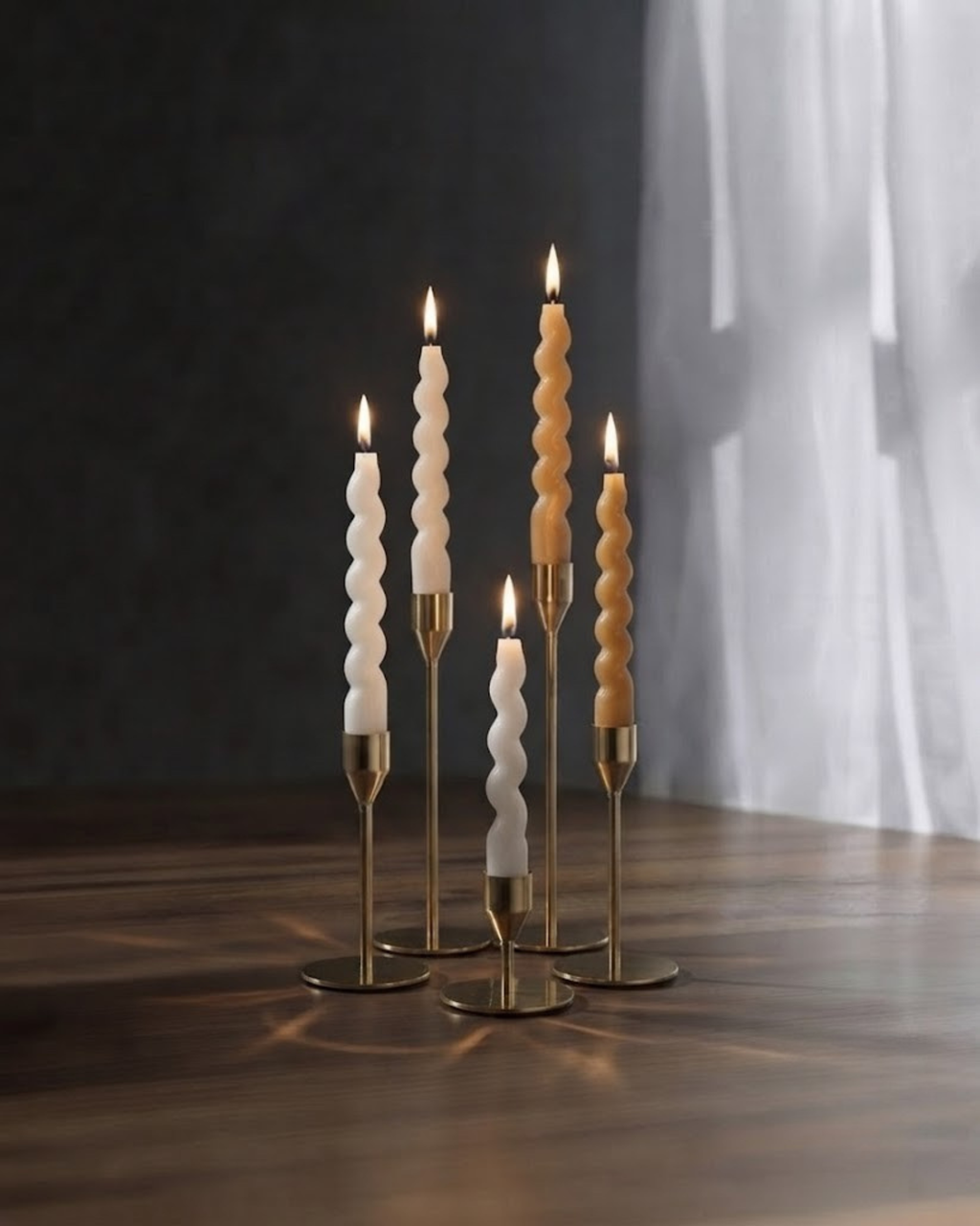 Swirl Taper Candles — Set of 2