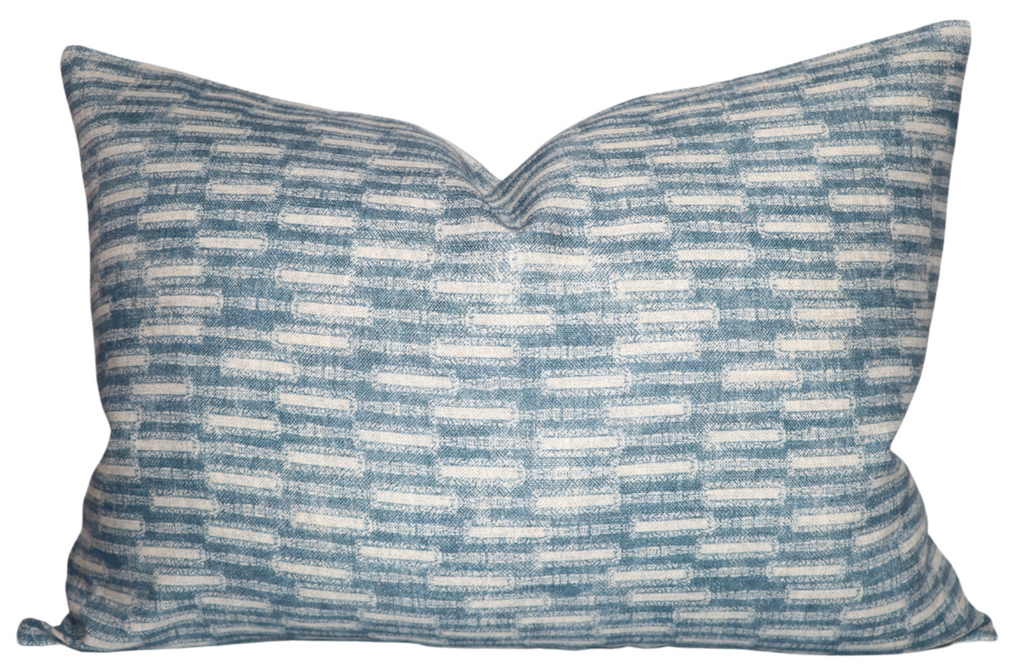 Lacuna Pillow Cover in Azul Blue, Susan Connor Textiles