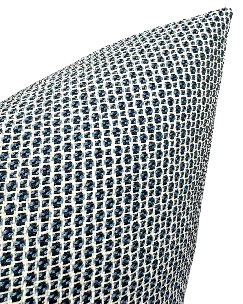 Gridded Woven Pillow Cover in Blue