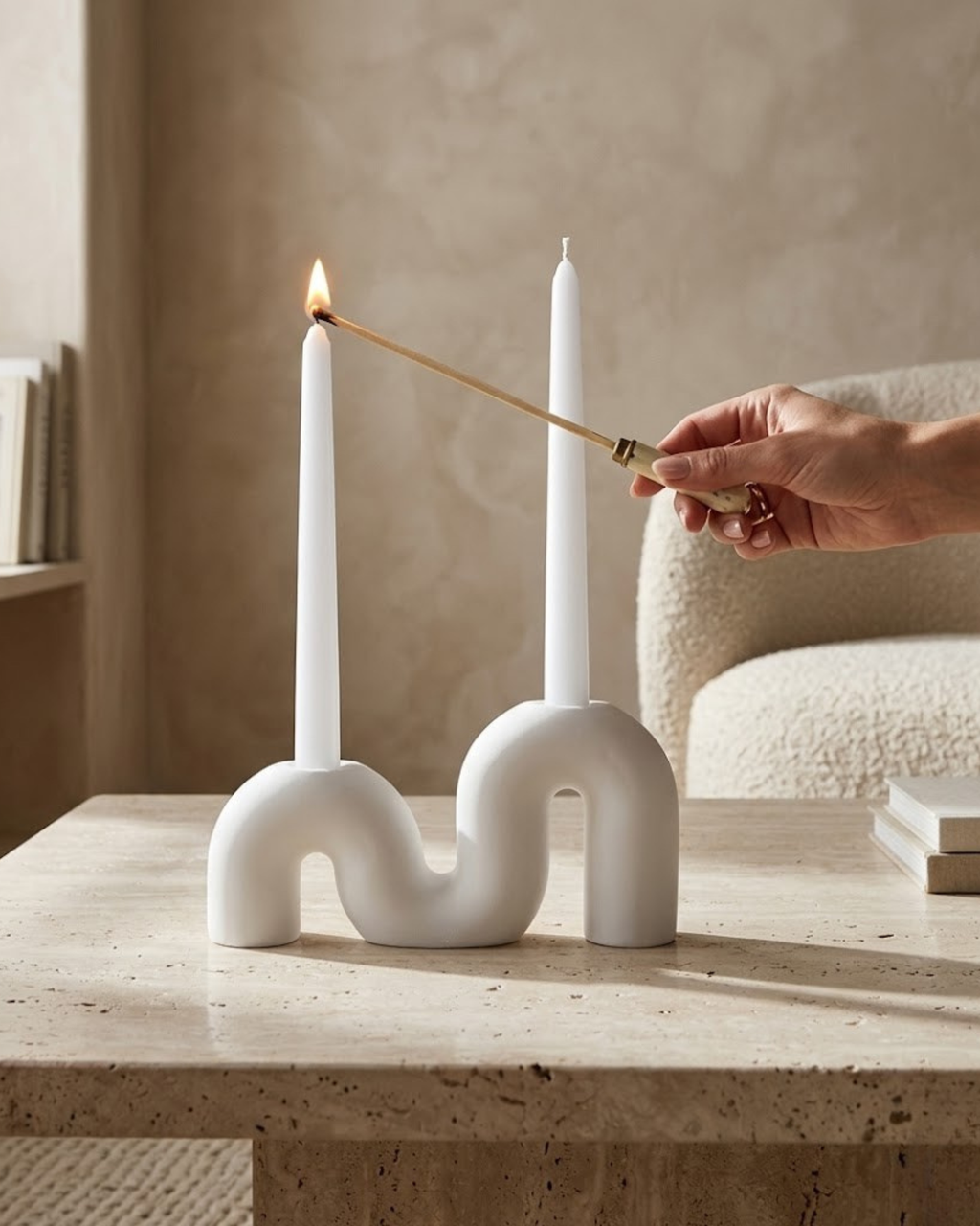 Nordic Double-Taper Candle Holder