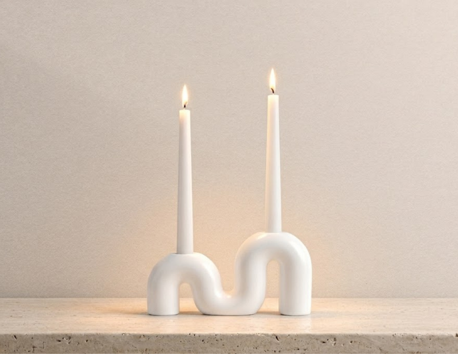 Nordic Double-Taper Candle Holder