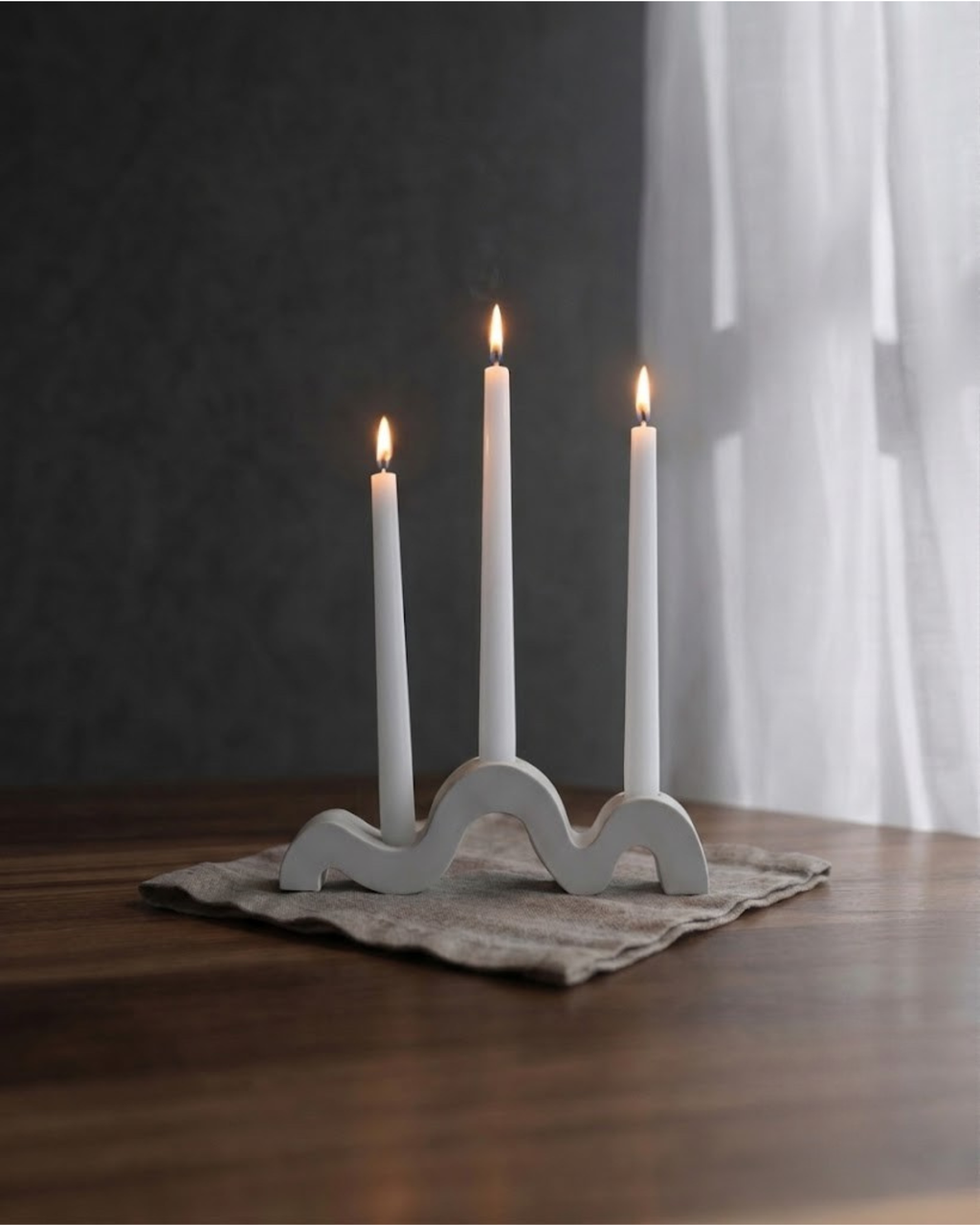 Wavy Three-Taper Candle Holder