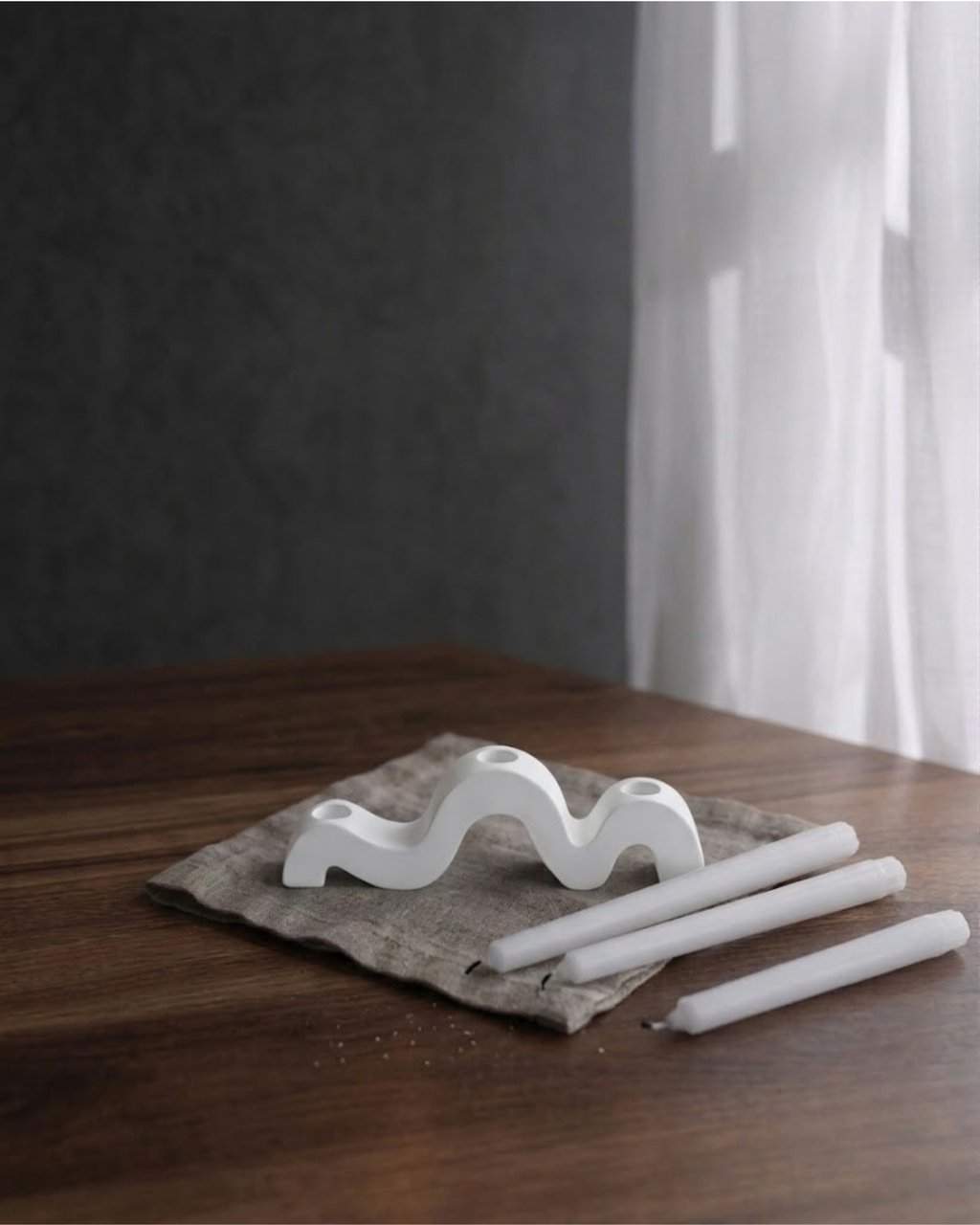 Wavy Three-Taper Candle Holder