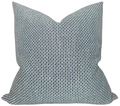 Gridded Woven Pillow Cover in Blue